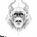3 wise monkey  tattoo design idea