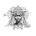 African spiritual Goddess tattoo design idea