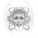 African spiritual Goddess tattoo design idea