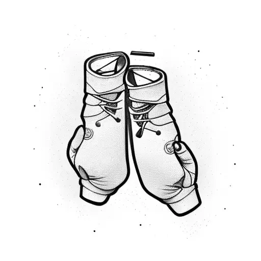 A kickboxing glove morphing into a wrench, symbolizing strength and determination in both sports and work tattoo design idea