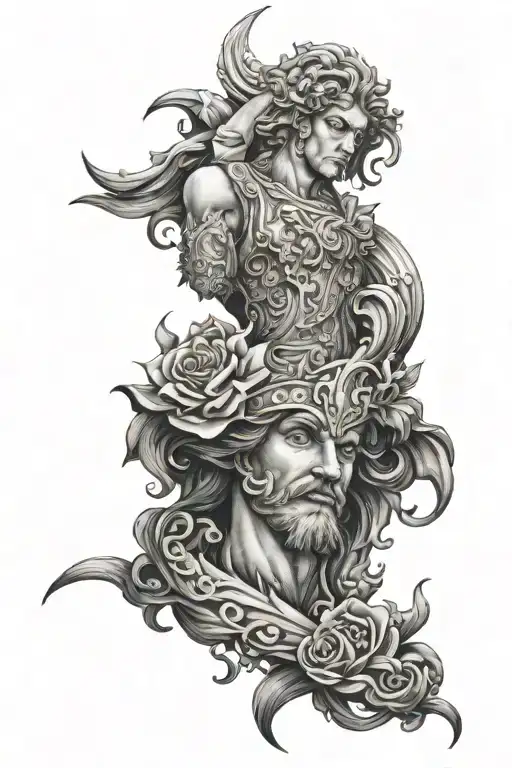 burn in july2004 Renaissance type tattoo design idea