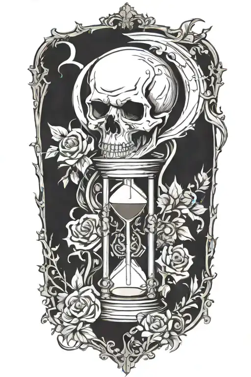 grim reaper hourglass tattoo design idea