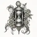 till death do us part hourglass tattoo design idea