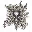 till death do us part hourglass tattoo design idea