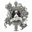 till death do us part hourglass tattoo design idea