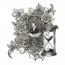 till death do us part hourglass tattoo design idea