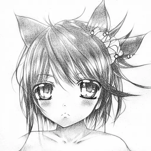 anime girl tattoo design idea