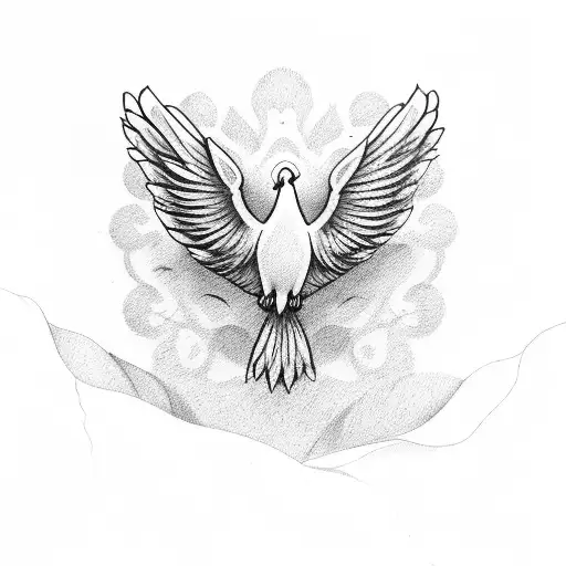 White dove  tattoo design idea