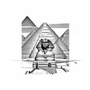 The Great Sphinx of Giza surrounded by sand dunes tattoo design idea