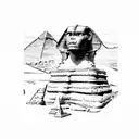 The Great Sphinx of Giza surrounded by sand dunes tattoo design idea
