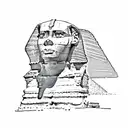 The Great Sphinx of Giza surrounded by sand dunes tattoo design idea