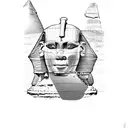 The Great Sphinx of Giza surrounded by sand dunes tattoo design idea