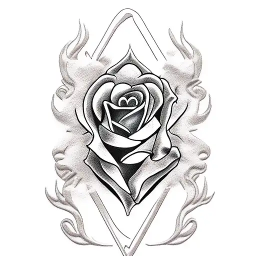 waylon jennings with rose and guitar tattoo design idea