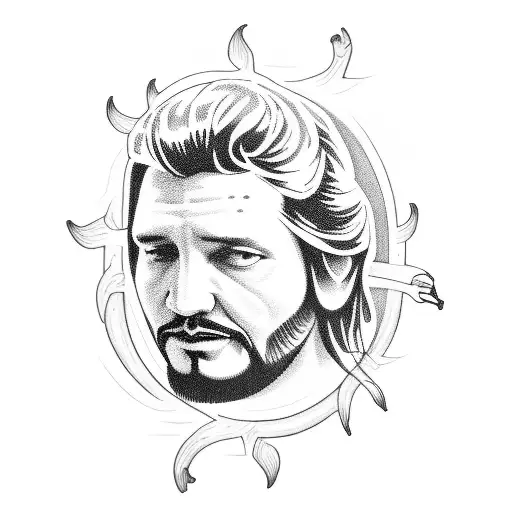 waylon jennings with rose and guitar tattoo design idea