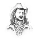 waylon jennings with rose and guitar tattoo design idea