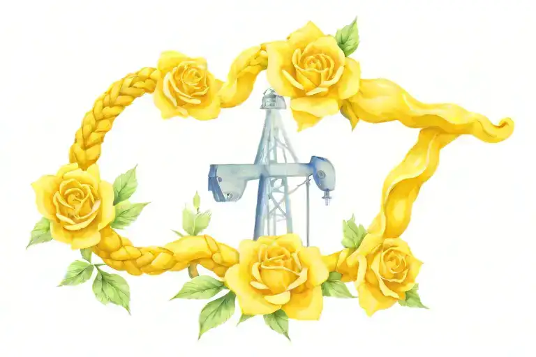 Texas ,blue bonnet,rattle snake,yellow rose,oil pump jack,oil rig, tattoo design idea
