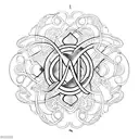 the letters "M" and "Д" in cursive interweaving each other  tattoo design idea