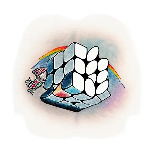 rubiks cube  tattoo design idea