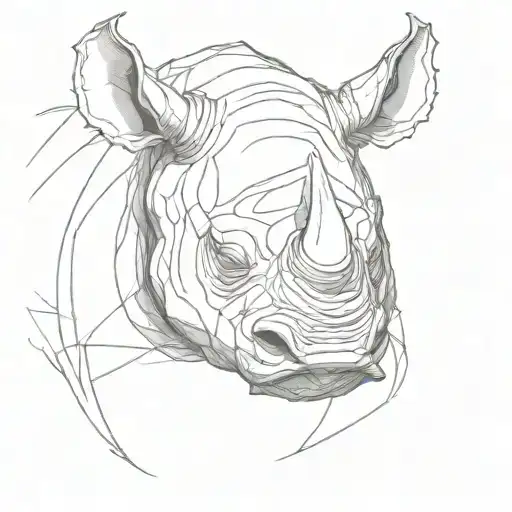 rhino mask fighting tattoo design idea