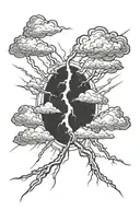 lightning, thunder, rays tattoo design idea