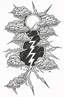 lightning, thunder, rays tattoo design idea