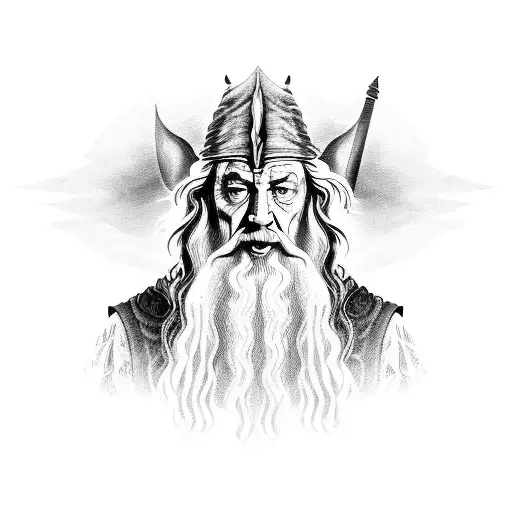 gandalf at moria tattoo design idea