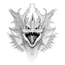 dragon tattoo whose mouth is on biceps and sholder and wings and body is on chest  tattoo design idea