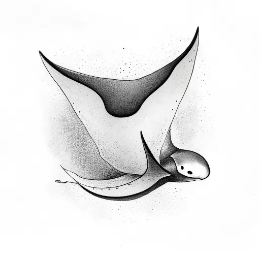 manta ray that looks like the classic swallow tattoos thick lines tattoo design idea