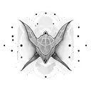 manta ray thick lines tattoo design idea