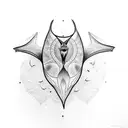 manta ray thick lines tattoo design idea