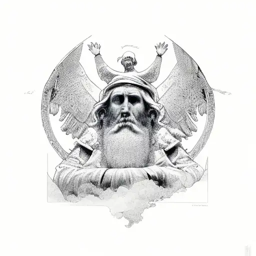 Abraham from heaven  tattoo design idea