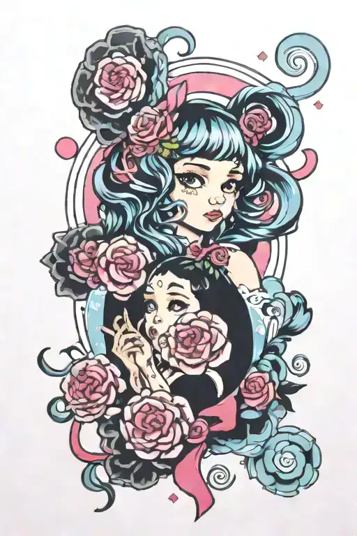 melanie martinez portals inspired tattoo design idea