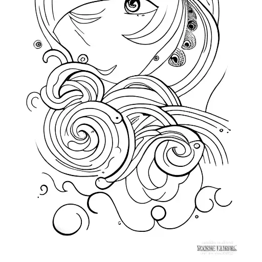 olhos com mar tattoo design idea