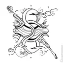 olhos com mar tattoo design idea