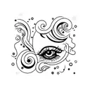 olhos com mar tattoo design idea