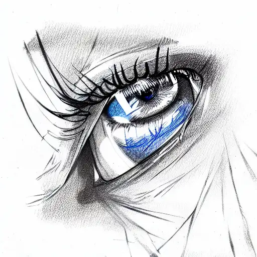 blue eye tattoo design idea
