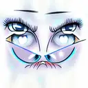 teen anime blue eye tattoo design idea
