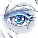 teen anime blue eye tattoo design idea