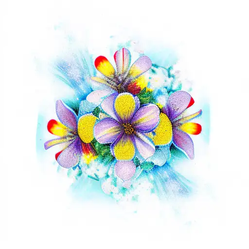 earth wind water fire flowers tattoo design idea