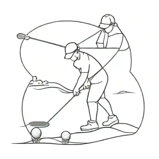 one line golf tattoo tattoo design idea