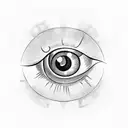 eyeball with upside cross tattoo design idea