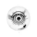 eyeball with upside cross tattoo design idea