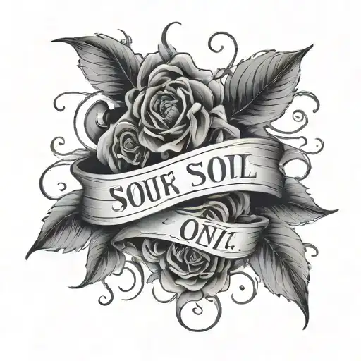 phrase your soul with mine tattoo design idea