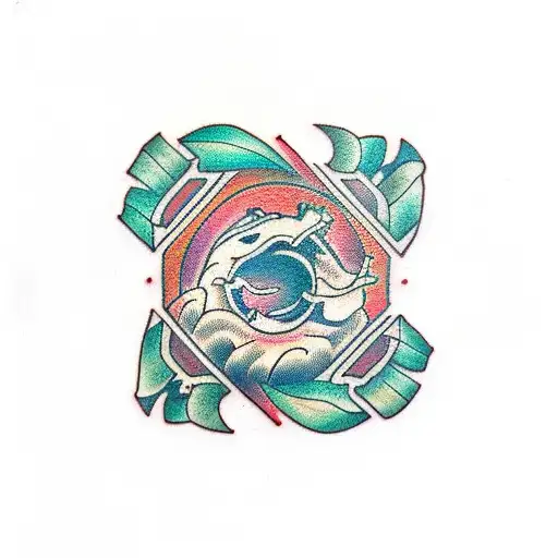 Adrenaline symbol merged with a camera shutter tattoo design idea