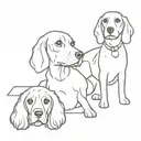 Beagle and cocker spaniel   tattoo design idea