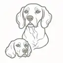 Beagle and cocker spaniel   tattoo design idea