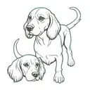 Beagle and cocker spaniel   tattoo design idea