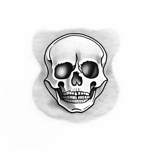 sad skeleton tattoo design idea