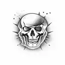 sad skeleton tattoo design idea