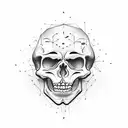 sad skeleton tattoo design idea
